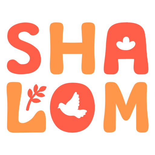 Letras de la paloma de Shalom Diseño PNG