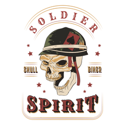 Soldatengeist-Schädelabzeichen PNG-Design