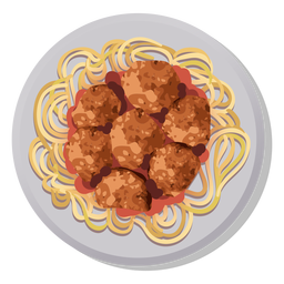 Spaghetti meatballs dish illustration PNG Design Transparent PNG