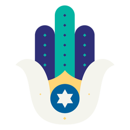 Starred Hamsa hand flat PNG Design