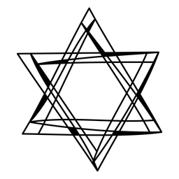 Doodle de estrela de Davi listrada Desenho PNG