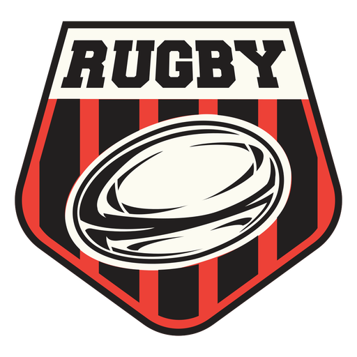 Striped rugby badge PNG Design