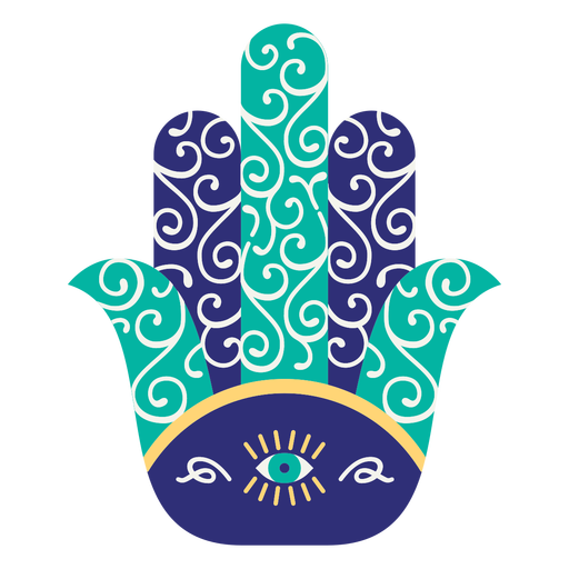 Swirly hamsa mão olho plano Desenho PNG