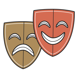Theatre masks color-stroke Transparent PNG