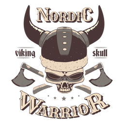 Wikingerschädel nordisches Abzeichen PNG-Design
