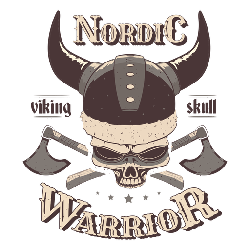 Crachá nórdico de crânio de viking Desenho PNG