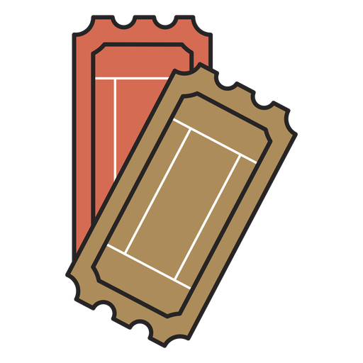Traço colorido de ingressos de cinema vintage Desenho PNG