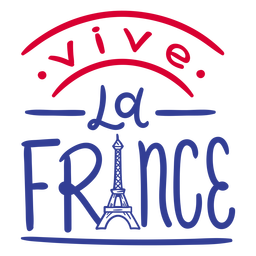 Letras de Vive la France Eiffel Diseño PNG