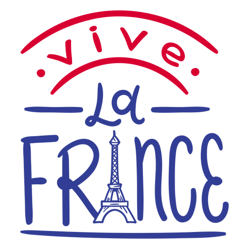 Letras de Vive la France Eiffel Diseño PNG