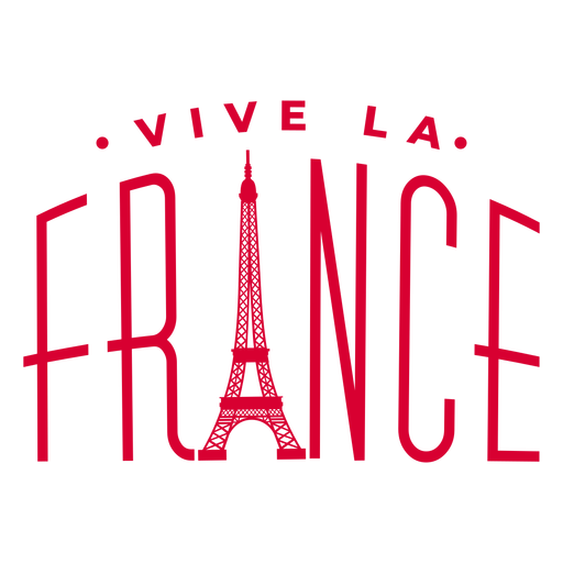 Vive la France Eiffel quote PNG Design