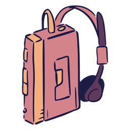 Doodle de música em cassete Desenho PNG