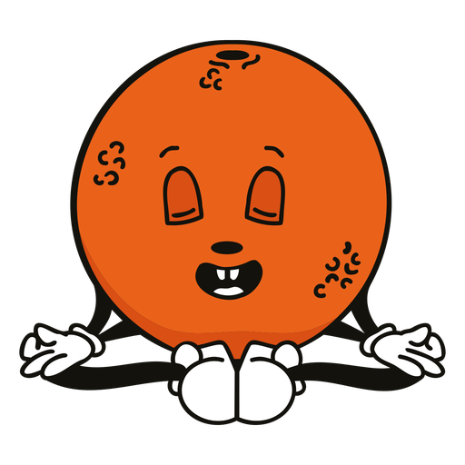 Personagem de desenho animado retrô laranja escuro Desenho PNG