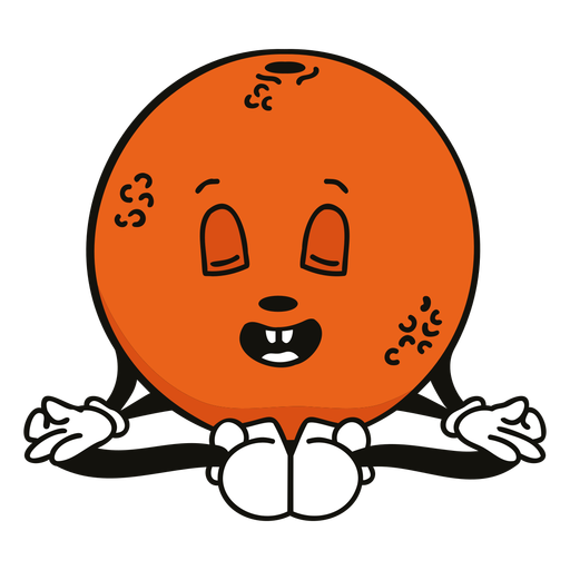 Personaje de dibujos animados retro naranja oscuro