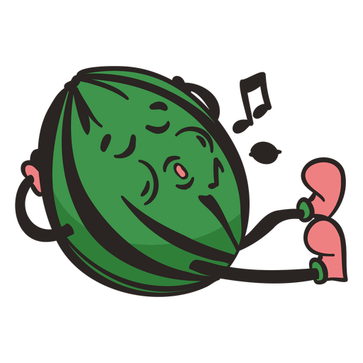 Retro cartoon watermelon character PNG Design
