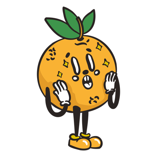 Retro-Cartoon-Orange-Charakter PNG-Design