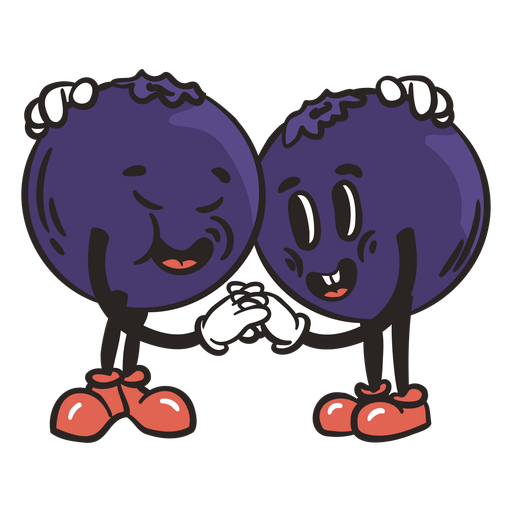 Retro cartoon blueberries character PNG Design