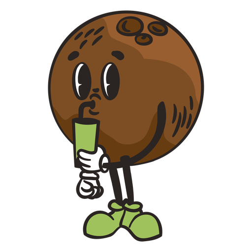 Personagem de desenho animado retr? de coco Desenho PNG