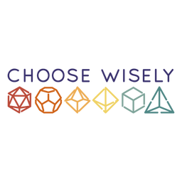 Role playing dice choice quote PNG Design