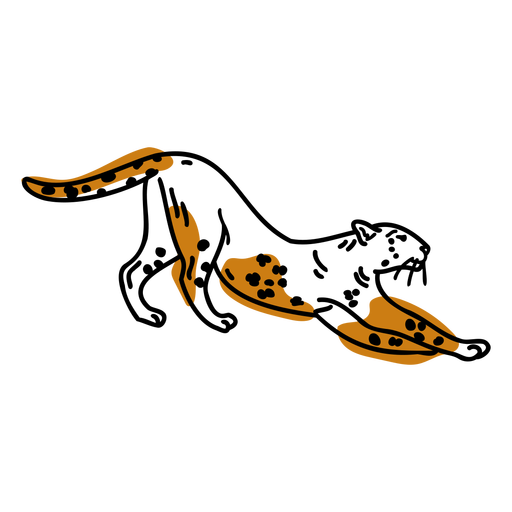 Trazo de color de animal salvaje de guepardo Diseño PNG