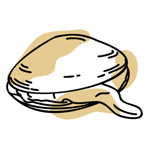 Concha de almeja de trazo de color marrón Diseño PNG