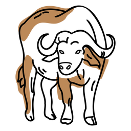 traço de cor de búfalo Desenho PNG