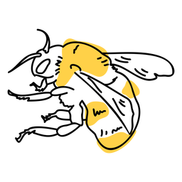 Trazo de color de abeja Diseño PNG