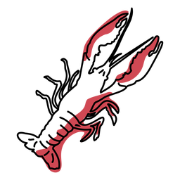 Color stroke lobster semi colored  Transparent PNG