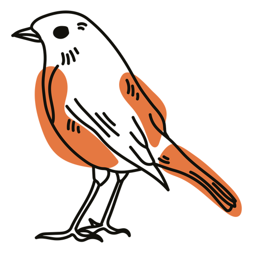 Color stroke semi colored bird