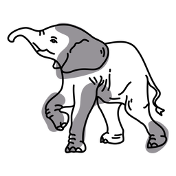 Trazo de color elefante Diseño PNG