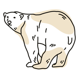 Wild Polar Bear Color Stroke PNG & SVG Design For T-Shirts