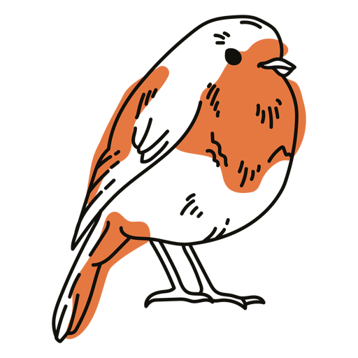 Brown bird color stroke PNG Design
