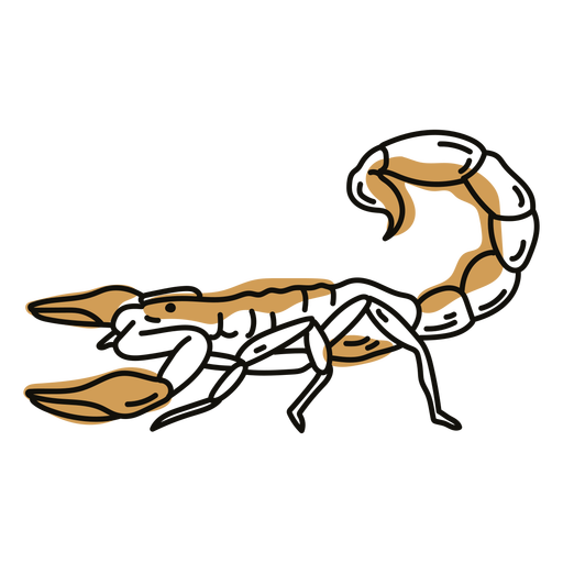 Color stroke semi colored side scorpion