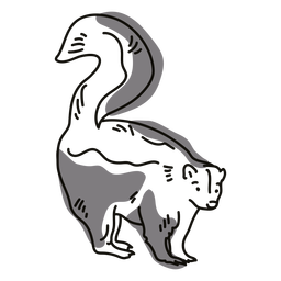 Color stroke semi colored skunk PNG Design