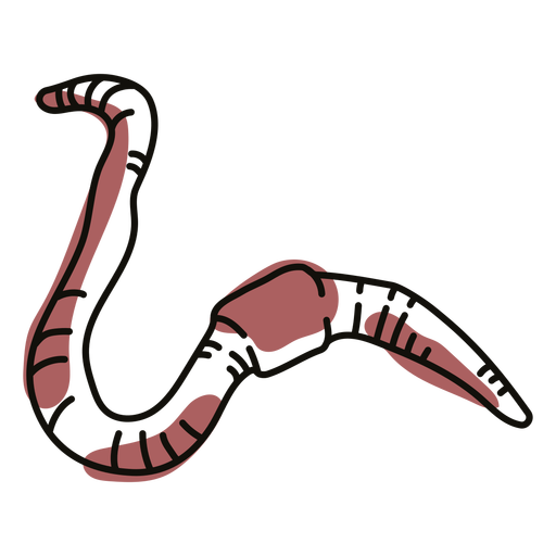 Earthworm color stroke PNG Design