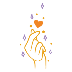 Finger gesture heart PNG Design