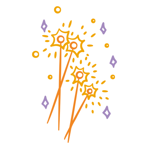 Fireworks wands festival PNG Design