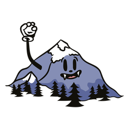 Happy mountain cartoon nature PNG Design