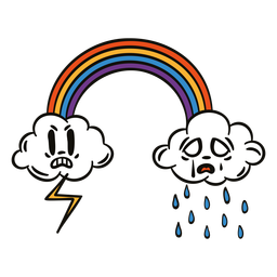 Funny rainbow cartoon PNG Design