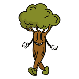 Happy Walking Tree Cartoon PNG & SVG Design For T-Shirts Happy Walking Tree Cartoon PNG & SVG Design For T-Shirts