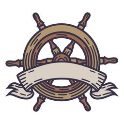 Rudder ship label illustration PNG Design