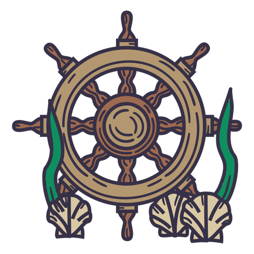 Ship steering wheel underwater color stroke
