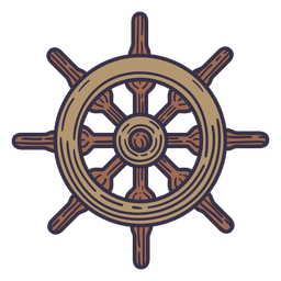 Detailed Ship Steering Wheel Color Stroke PNG & SVG Design For T-Shirts