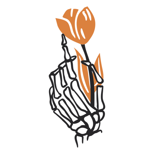 Tulipán mano esqueleto Diseño PNG