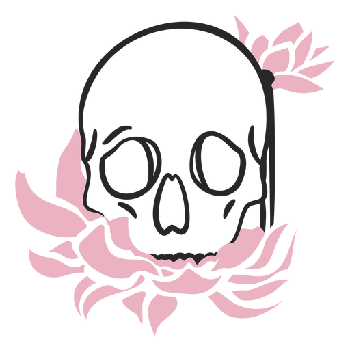 Skull and flowers PNG Design