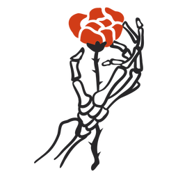 Skeleton holding rose