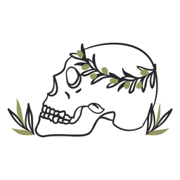Corona de hojas de esqueleto Diseño PNG