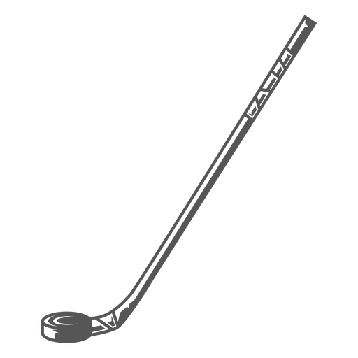 Flat puck and hockey stick filled stroke PNG Design