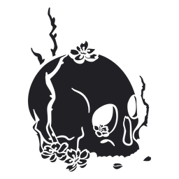 Open skull flowers cut out PNG Design