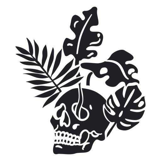 Skull plants nature cut out PNG Design