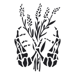 Skeleton hands bouquet cut out PNG Design